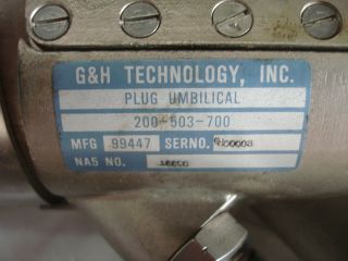 G&H Technology Inc.  Vintage umbilical connector w/extra cap NOT FOR EXPORT 2