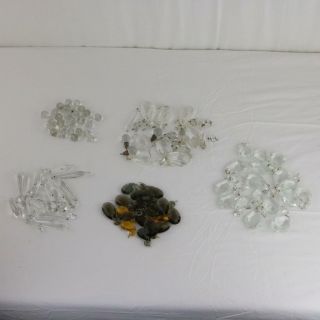 102 Vtg Antique Chandelier Prisms Lead Crystal 3 " Smoked Glass Orb Rare Parts