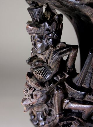 Vintage Oriental Asian Indonesian Wood Carved Vishnu Riding Garuda 2