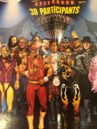 VINTAGE WWF ROYAL RUMBLE 1992 92 POSTER WWE WCW NWA AWA LJN RARE 22X15 8
