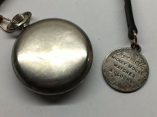 1936 Ingersoll English No 2 Mickey Mouse Red Beard Pocket Watch,  Fob 12