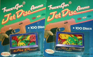 Vintage Rayline Star Trek Tracer Disc Toy Gun Ammo Jet Disks - Two - Pack Of 100