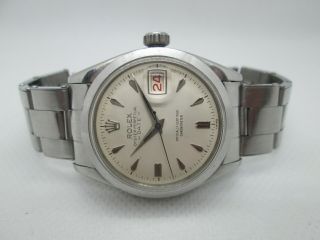 VINTAGE ROLEX OYSTER PERPETUAL DATE CAL.  1035 STAINLESS STEEL AUTOMATIC MEN WATCH 5