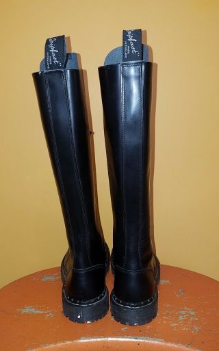 Vintage Gripfast 20 Eyelet Steel Toe Black Tall Boots England Men 8 Women 9 4