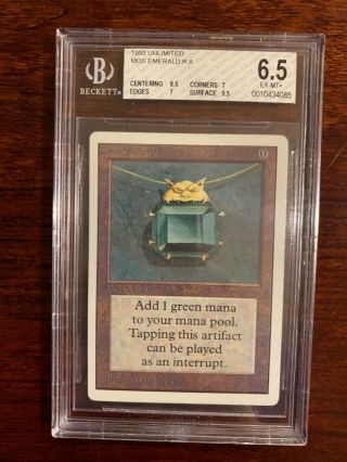 Vintage Magic | Mtg Unlimited Mox Emerald,  - Graded By Bgs