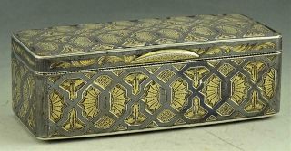 Exceptional Antique Imperial Russian 84 Gilt Silver Niello Snuff Box Dated 1851