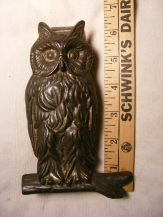 Nicely Detailed Brass Owl Door Knocker 6 1/4 " Tall X 4 " Wide