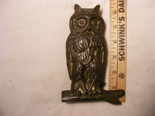 Nicely Detailed Brass Owl Door Knocker 6 1/4 