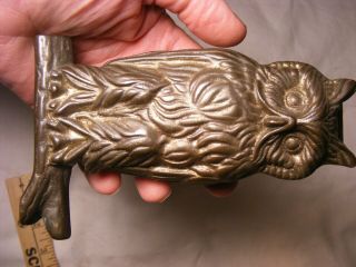 Nicely Detailed Brass Owl Door Knocker 6 1/4 