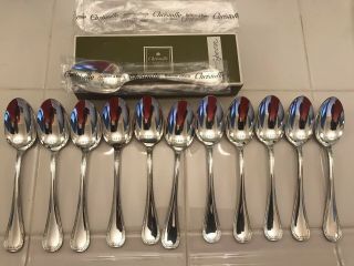 Set Of 12 Christofle Malmaison Silver Plate Teaspoons 6”