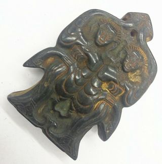 China,  jade,  hongshan culture,  hand carving,  natural jade,  dancer,  pendant A1 2