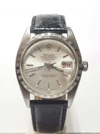 Scarce Vintage Rolex 6305/2 Big Red Datejust Roulette Dial Bubble Back 1955