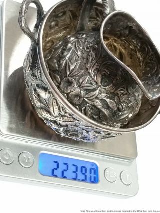 Antique S Kirk & Son Sterling Silver Repousse Creamer Cup Sugar Bowl 925/1000 8