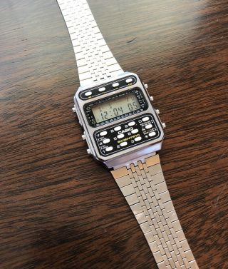 Vintage Casio 197 Cfx - 200 Scientific Calculator Watch Stainless Steel Japan