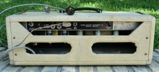 1961 White Blonde / Brown Tolex FENDER TREMOLUX Head Vintage Guitar Amp 6