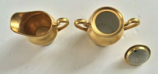 VINTAGE PICKARD PORCLEIAN GOLD ENCRUSTED CREAMER & SUGAR SET 2