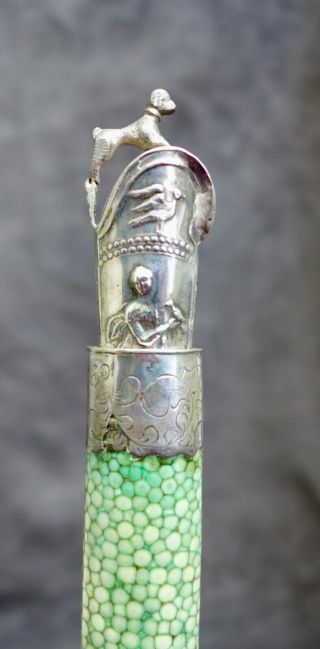 Antique Knife With Silver Hilt With A Lady Decor 18th.  19th.  Century Dutch