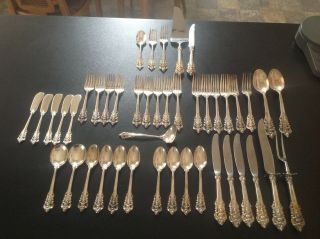 Sterling Silver Grand Baroque Flatware Set Scrap Or Use 1766 Grams Solid