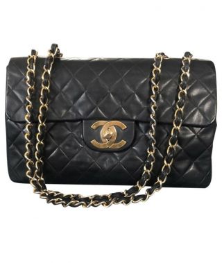 100 Auth Chanel Vintage Jumbo Xl Flap Bag Maxi Chain Shoulder Quilted Ghww34