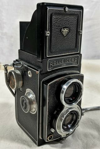 Vtg F&H Rollei Rolleicord Camera DBP DBGM 1:3.  5 75mm Lens Shutter Fires Germany 2