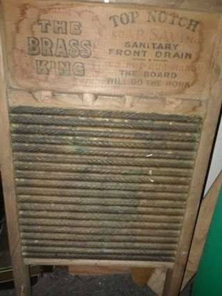National Washboard Co.  Brass Washboard No.  801,  Exc,  Grt.  Labels Brass King