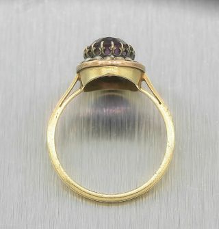 Ladies Antique Victorian 14K Yellow Gold Amethyst Seed Pearl Cocktail Ring 6