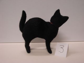 ANTIQUE GERMAN VELVETEEN BLACK CAT CANDY CONTAINER CA1910 3