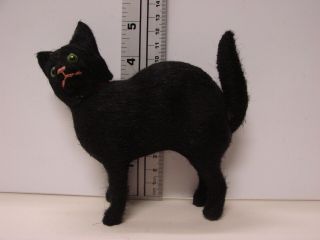 ANTIQUE GERMAN VELVETEEN BLACK CAT CANDY CONTAINER CA1910 8