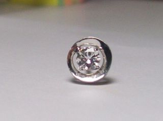 Vintage 14k White Gold 1/4 Ct Diamond Tie Tack Pin Fabulous