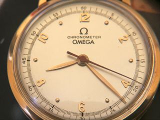 Vintage 1945 Omega Solid 18k Gold 30t2rg Chronometer Men 