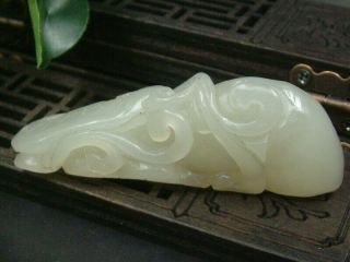 Antique Chinese Celadon Nephrite Hetain Jade Pixiu Statue/pendants