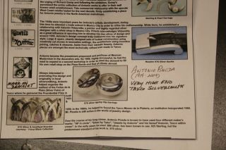 Antonio Pineda Vintage Mexican Silver & Stone Bracelet 970 Silver Modernist 9