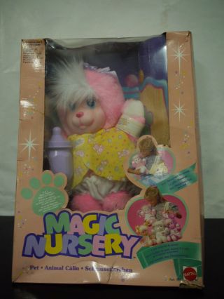 1990 Vintage Baby Magic Nursery Pet Pink Yellow Doll Soft Plush Mattel Mib