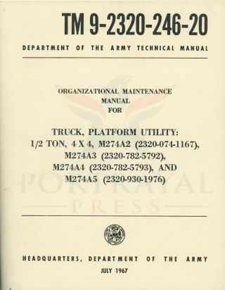 Tm 9 - 2320 - 246 - 20: Organizational Maintenance For M274 Mule (a2 - A5)