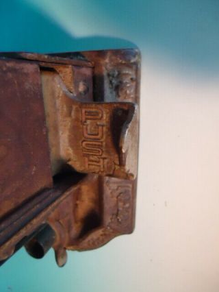 Antique Northwestern Sellem cast iron match box 1 cent dispencer & cigar cutter 5