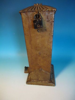 Antique Northwestern Sellem cast iron match box 1 cent dispencer & cigar cutter 6