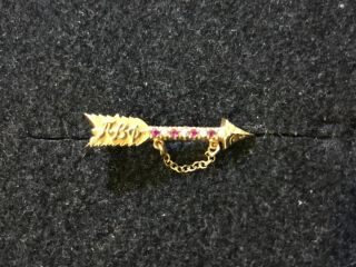 Vintage Pi Beta Phi gold sorority gold pearl ruby arrow pin Indiana? - Wow 456 6
