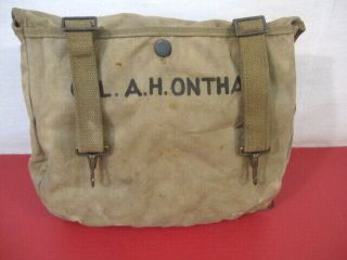 WWII Era US Army/USMC M1936 Canvas Musette Bag or Pack Khaki Color - Dated 1941 2