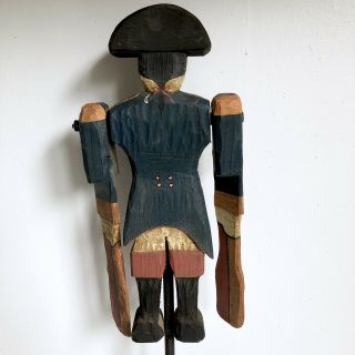 Wood Soldier Whirligig 16” Vtg Contemporary American Folk Art Revolutionary War 4
