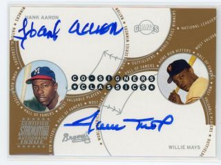 2003 Stadium Club Co - Signers Hank Aaron Willie Mays Dual Autograph Auto Rare