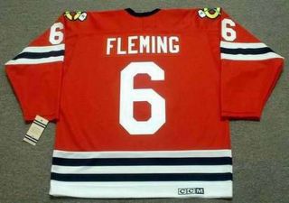 REGGIE FLEMING Chicago Blackhawks 1960 ' s CCM Vintage Throwback NHL Hockey Jersey 2