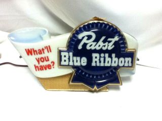 Pabst Beer Sign Vintage Lighted Blue Ribbon Cash Register Topper Light Pbr My8