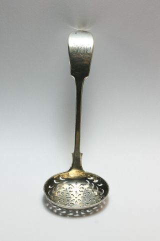 Victorian Sterling Silver Exeter Sugar Sifter Spoon Fiddle 1860 John Stone