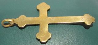 OUTSTANDING VINTAGE BRASS CROSS,  ENGRAVING,  EARLY 20th.  Century 39A 5