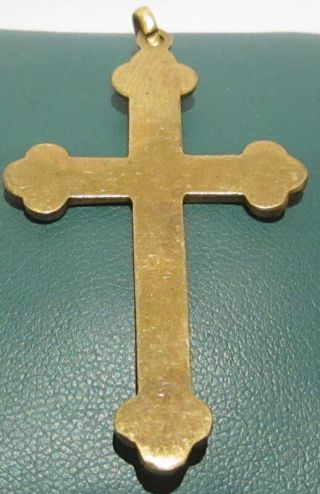OUTSTANDING VINTAGE BRASS CROSS,  ENGRAVING,  EARLY 20th.  Century 39A 6