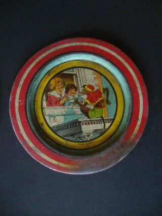 Antique Child ' s toy tin plates: 6 