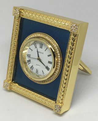 Vintage Authentic Faberge Catherine Palace Clock Miniature Enamel Crystal Brass
