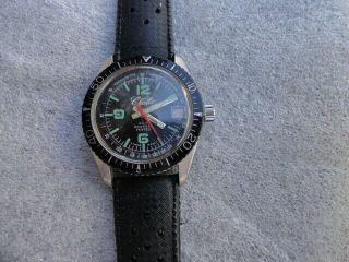 Vintage Chalet Swiss Made Red Sweep Second Divers Watch Minty
