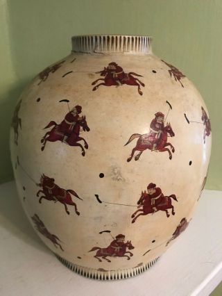 Vintage M Qasim & Bro Srinagar Kashmire Paper Mache Hand Painted Lamp Base