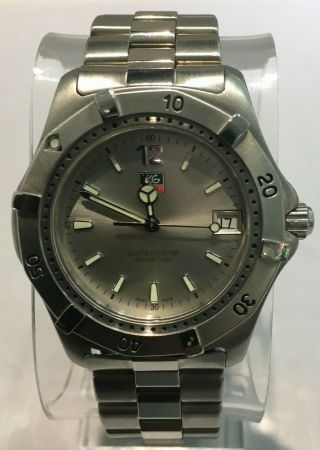 Tag Heuer We1111 962.  206 Professional 2000 Ss Watch Mens Grey Silver